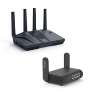 GL-MT6000 (Flint 2) WiFi 6 Router & GL.iNet GL-AXT1800 (Slate AX) Pocket-Sized Wi-Fi 6 Gigabit Trave