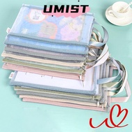 UMISTYDREAMC9 Storage Pouch, A4/A5 Double-Layer Document Storage Bag, High Quality Colored Mesh Nylo