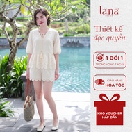 SA LA.NA DESIGN Elegant Embroidered Cotton Lace Pants Set, Easy to Wear for Traveling and Everyday –