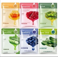 (50 pcs) ROREC Facial Mask Sheet Borong Hchana Natural Moisture Facial Mask Beauty Honey Pomegranate