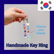 [Beads Charm] Bag Charms Key Chains Initial Airpod Keyring