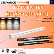 OSRAM LEDVANCE LED T5 BATTEN 【1FT/2FT/3FT/4FT 】 [ 3.4W/6.5W/9.6W/13W ] LED TUBE LIGHTING WITH CONNEC
