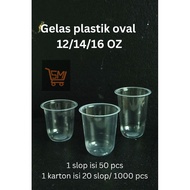 WHOLESALE oval plastic cups (U-Cup) HOK size 12/ 14/ 16 OZ (1 carton contains 20 packs of 1000 pcs)