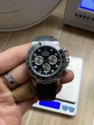 Rolex Daytona 黑面鑽石橡膠錶帶