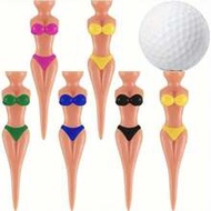 5pcs Random Color Plastic Golf Tees, 76mm/3 Inch, Golf Training Accessories, Putting Practice, Golf 