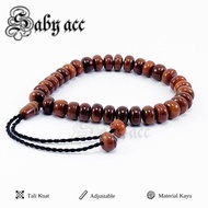 Gelang Tasbih Kayu Kaukah / Kokka 33 Butir Model Donat Asli Original