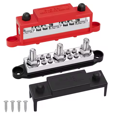 400A Bus Bar 12V 48V Power Distribution Block 3 x 3/8"(M10) Studs 12 Volt Automotive Marine DC Batte