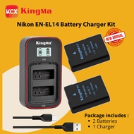 New! KingMa Nikon EN-EL14 Battery Charger Kit for Nikon D3100 D3200 D3300 D3400 D5100 D5300 D5500 D5