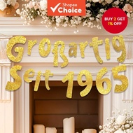 GlitzerBanner with the inscription Great since 1965 party decorations and accessories for 60. Birthd
