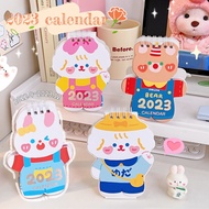 2023 Small Desk Calendar Cute Dress Up Tea Bear Diary Calendar Countdown Planner
