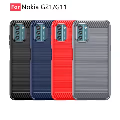 For Nokia G11 Cover For Nokia G11 Case Capas Shockproof Soft TPU Bumper Carbon Fiber Phone Case For 