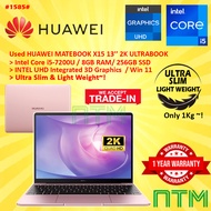 #1585 *Used HUAWEI MATEBOOK X (ROSE GOLD) 13.3" 2K ULTRABOOK INTEL CORE I5-7200U 4GB 256SSD i5 SLIM 