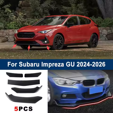 Adjustable 5Pcs Sectional Front Spoiler Lip For Subaru Impreza GU 2024-2026 Front Bumper Splitter Ca