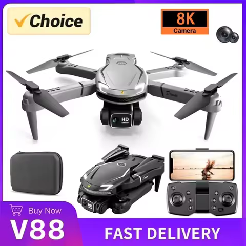 New V88 Professional 8K HD Aerial Dual-Camera Omnidirectional Obstacle Avoidance WiFi Folding Quadco