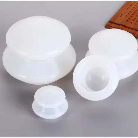 White Silicone Cupping Four Pack Silicone Elastic Cupping Device Self-Adhesive Cupping Device Can