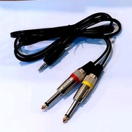 TERBAIK audio splitter connector 3,5mm aux jack 1 male to 2 akai mono