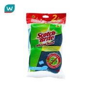 Scotch-Brite สก็อตช์-ไบรต์ ฟองน้ำแอนตี้แบคฯ สีฟ้า PK2+1