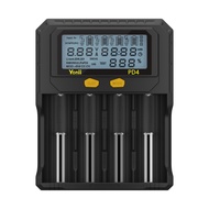 Yonii PD4 2A/3A เครื่องชาร์จแบตเตอรี่ 18650 26650 แบตเตอรี่ไมโครโฟน 21700 3.6V3.7V/3.2V/1.2V-1.5V AA