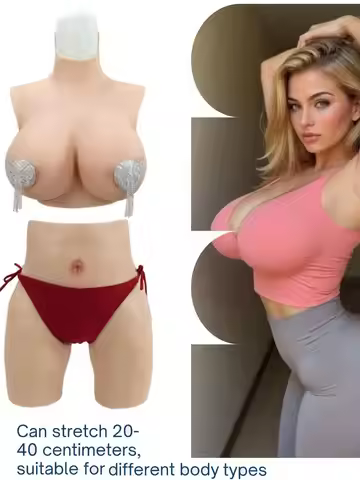 MUSIC POET Silicone Breast Forms Fake Boobs C/D/E/Cup & Silicone Underwear Realistic Pussy Vaginal p
