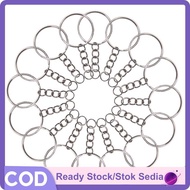 50pcs Keychain Rings with Chain and 50pcs Open Jump Rings DIY Key Chain Set