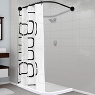 L Shape Shower Curtain Rod Stainless Steel Adjustable 35''-51'' Retractable 90-130