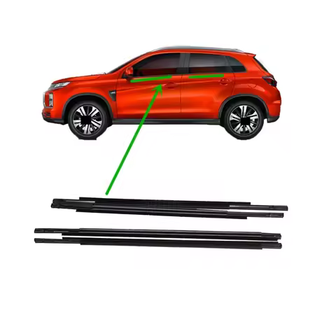 4 Pieces Chrome Outside Windows Rubber For ASX RVR Glass Protector Black Rubber Strip For asx GA 572