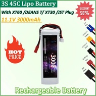 New 11.1V 3000mAh 3S 45C Lipo Battery with XT60 DEANS T XT30 JST Plug for RC Airplane Quadcopter Dro