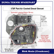 178F/ 178FA CRANKCASE / CYLINDER BLOCK / BLOK MESIN GENSET DIESEL / BLOK BORING MESIN GENSET DIESEL