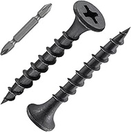 (1 pounds)#8X1-1/4"Black Fastener Drywall Screws-Phillips with coarse Threaded tip,(202 pcs) Black, 
