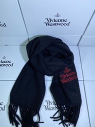 Vivienne Westwood 西太后 字母黑色 羊毛圍巾披肩 女款Wool scarf shawl for women