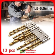 MATA HSS Steel Titanium Drill Bit Set 13 Pcs Titanium Steel Power Drill Bits