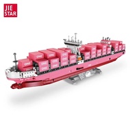 Large Pink Cargo Wheel ONE Container Ship Model Assembling Toy Ship Boy Building Blocks Assembling I