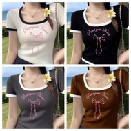 Ready To Ship Model 8 Size S-XXL Square Neck T-Shirt Sanskrit Pattern Straight Shoulder Short Sleeve