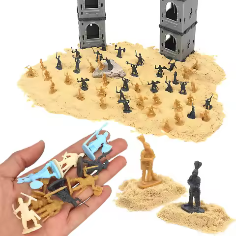 100PCS Ancient Warriors Soldier Miniatures Model 2.7CM Multiple Colors Available War Scene Different