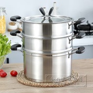 全城熱賣 - 金伯樂不銹鋼雙層蒸鍋 歐式電木把湯煲雙層三層直角蒸鍋 禮品福利（平行進口）