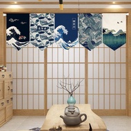 Yixi Japanese Style Japanese Style Pennant Curtain Hanging Curtain Living Room Entrance Kitchen Dining Room Door Curtain Small Short Curtain Izakaya Self-