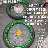 ALLOY RIM SCOOTER EGO/EGO S/EGO LC/NUOVO LC/AVANTIZ/SOLARIZ 1.40X17 (COMPLATE SET) HUB ALLOY (SIAP T