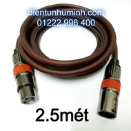 Dây micro cao cấp jack canon 2 đầu cho micro và sound card thu âm 2.5m