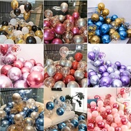 50pcs Confetti Sequin Transparent Metallic Balloon Set Party Decoration For Adults Boy & Girl / Belo