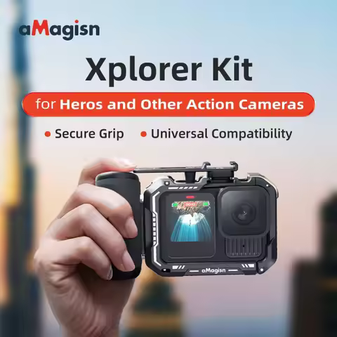 aMagisn Camera Xplorer Grip Kit Combo For Gopro Hero 13 Black ,Camera Grip with Quick Release Mount 