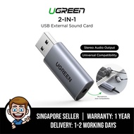 2-in-1 USB External Sound Card for MacBk, Nintendo Switch, Microsoft Surface GO, MicroSoft Surface Pro 7