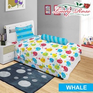 Sprei Lady Rose - Tinggi 20cm - Motif WHALE - 90x200 (Small Single)