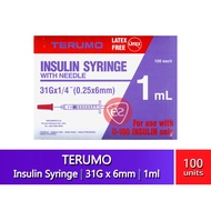 TERUMO INSULIN SYRINGE 1.0ML WITH NEEDLE 31G X 1/4" (0.25 X 6MM) 100S (CODE SS*10M3106KS)