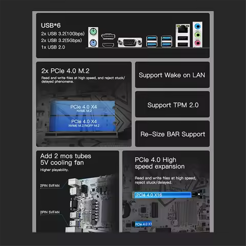 A10RR B760 GT4 DDR4 Motherboard LGA 1700 Support I3/i5/i7/i9 12th 13th Processor CPU Dual Channel Me