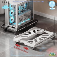 SUHUHD CPU Holder, Mobile Scalable CPU Stand, Universal with Caster Wheels Adjustable CPU Tower Hold
