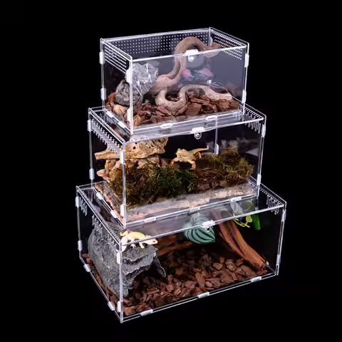 Transparent Reptile Pet Breeding Box Crawling Pet Feeding Box Lizard Silkworm Scorpion Beetle Insect