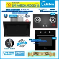 Midea Hood MCH-90J52 90cm Angle Cooker Hood / Midea Built-in Glass Hob MGH-76Q60B / Midea Build-in O