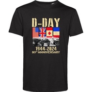 D-Day T Shirt Normandy Landings 80Th Anniversary 1944-2024 Uk Flag Gift L