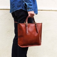 【VULCAN 托特公事包】義大利YANKEE 軟植鞣革 三用托特包