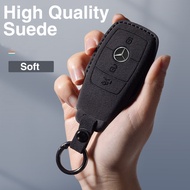LAIFU Suede Cover Car Key Cover Case Key Bag Key Pouch for Mercedes Benz AMG GLS GLC GLE EQS A B Cla